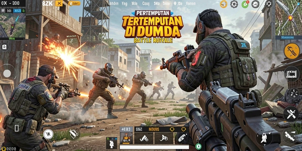 Tangkapan layar gameplay 8ZK menampilkan aksi pertempuran yang mendebarkan.
