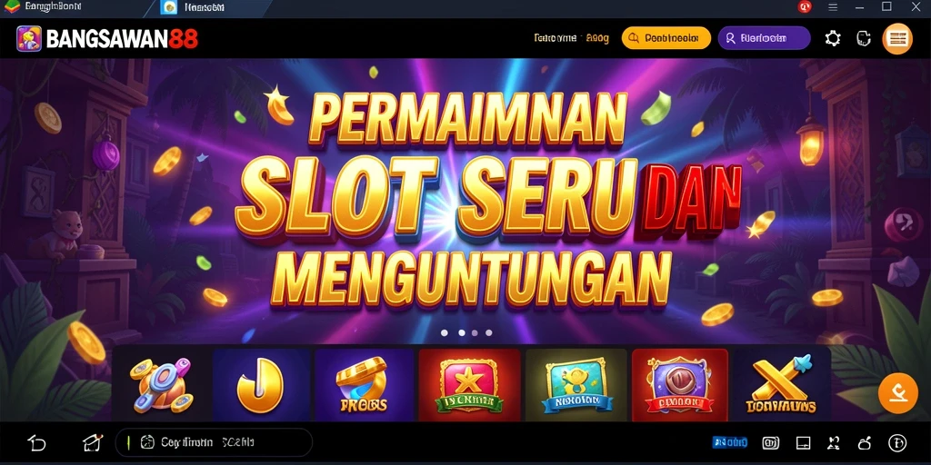 Tampilan menarik dari permainan Slot BANGSAWAN88 dengan kombinasi warna yang cerah.