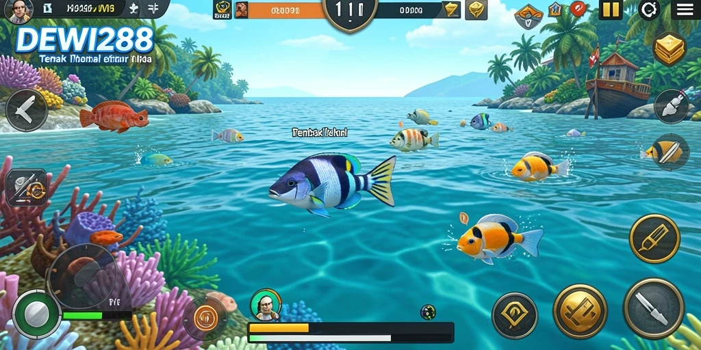 Screenshot gameplay DEWI288 yang menampilkan aksi seru Tembak Ikan.