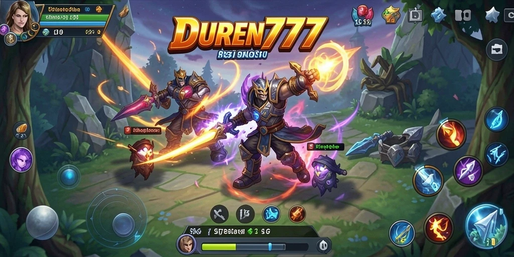 Tangkapan layar DUREN777 menampilkan aksi strategi dalam gameplay.