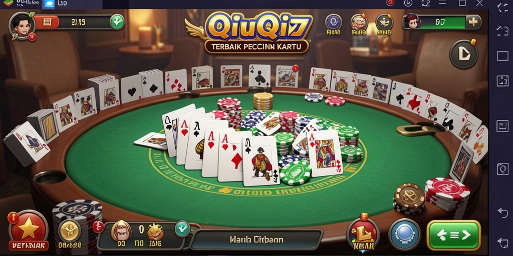 Tampilan gameplay menegangkan dalam DY777, penuh strategi QiuQiu.