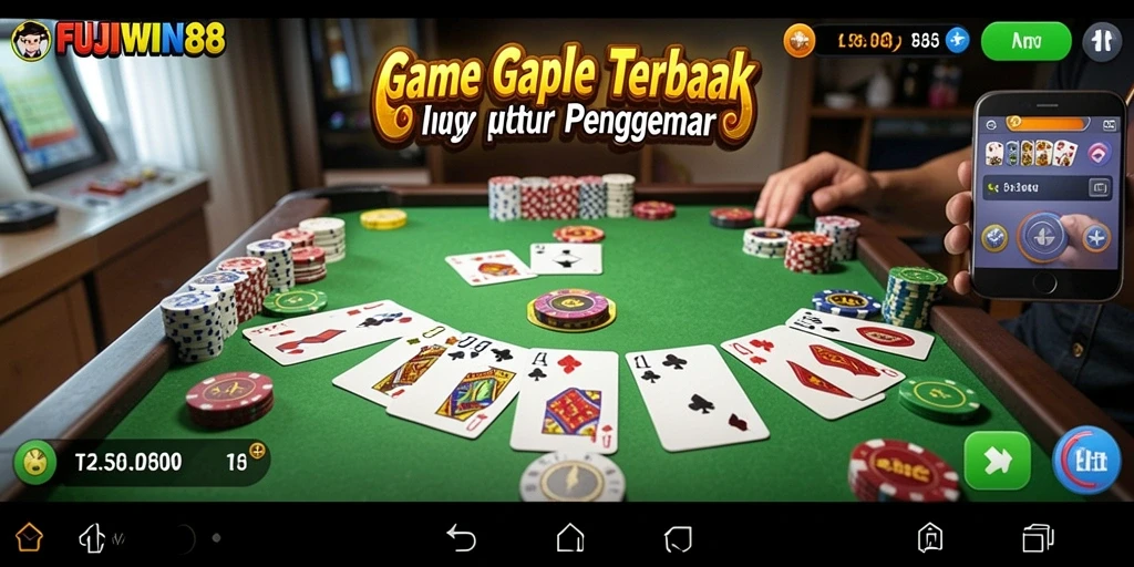 Tampilan utama gameplay seru dari FUJIWIN88 yang menggugah semangat Gaple.