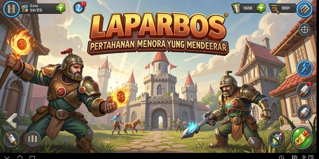 Tampilan gameplay seru dari LAPARBOS dalam Tower Defense.