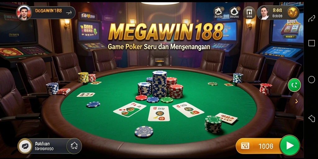 Tampilan gameplay seru di MEGAWIN188 saat bermain Poker.