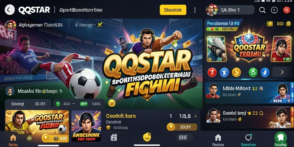 Tampilan gameplay aplikasi Sportsbook QQSTAR yang menarik dan dinamis.